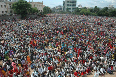 Mass rally in hyderabad organized by maoists